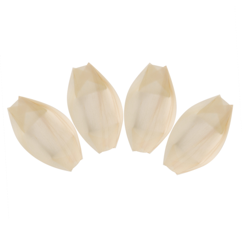 500X Finger Food - Μπολ, "Βάρκα" Βιοδιασπώμενο Ξύλο 11 cm x 6,5 2