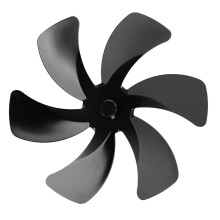 6 Blades Stove Fan Blade Aluminum Alloy for Fireplace Black, 96g