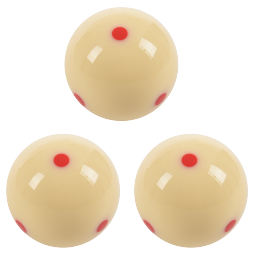 Lot de 3 boules de billard Pro Cup 2,25 pouces 57 mm à 6 points rouges