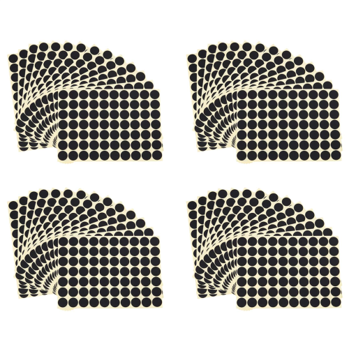 4set 19mm Circles Round Code Stickers Self Adhesive Sticky Labels Blac