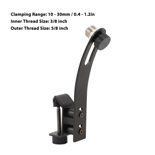 Adjustable Aluminum Drum Microphone Clip 30mm Clamp for Drums 1