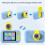 Caméra pour enfants 40 MP, objectif pivotant, 400 mAh, 32 Go, Bleu 3