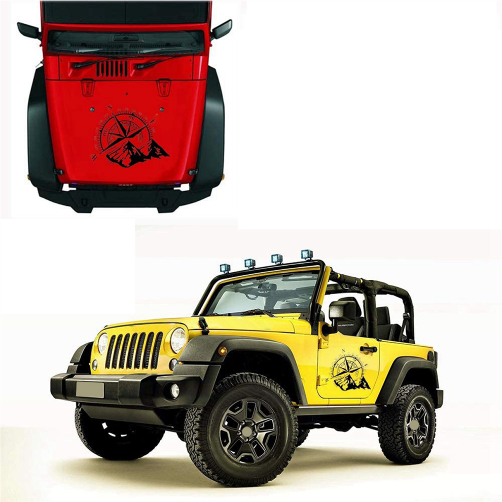 2Pcs Car Off-Road Suv Side Body Sticker Compass Mountain Decals For Wa 4854049598136