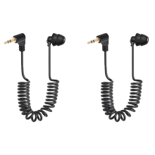 2X 3.5mm Spring Earphones Single Side Headphones Earbuds Wired Headset