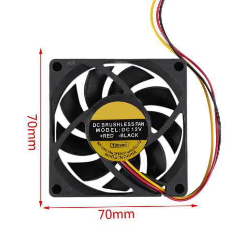 3 Pcs 70X70mm 12V 3-Pin PC Computer Case CPU DC Brushless Cooler Cooli 2