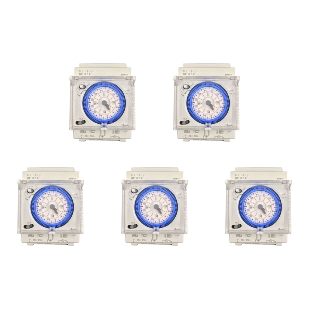5X Analog Mechanical Timer Switch 110V-220V 24 Hours Daily Programmabl 4854049504120