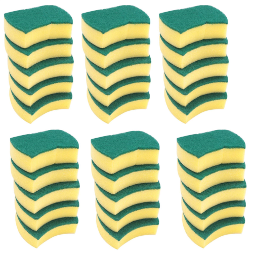 180Pcs Double-Faced Sponge Scouring Pads Dish Washing Scrub Stains Rem 1