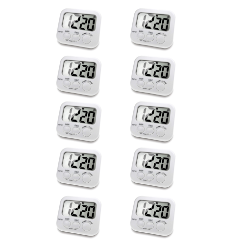 10X Digital Kitchen Timer, Large Screen Font Display, Magnetic Back Co 1