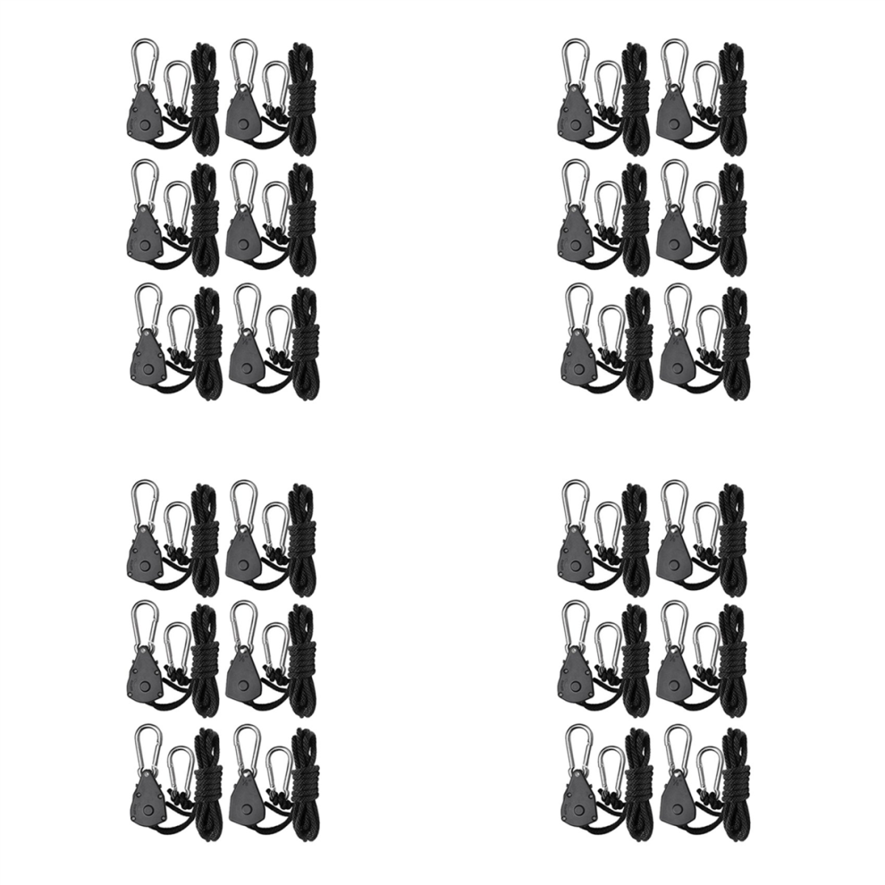 24Pcs 1/8 Inch Heavy-Duty Adjustable Growth Light Ratchet Rope Hanger, 4854049505318