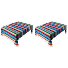 2X Mexican Blanket Sarape Picnic Rug Throw Tablecloth Hot Rod for Yoga
