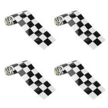 4pcs 3 Inch Black/White Checkered Decal Tape Car Motorcycle Bike Tank