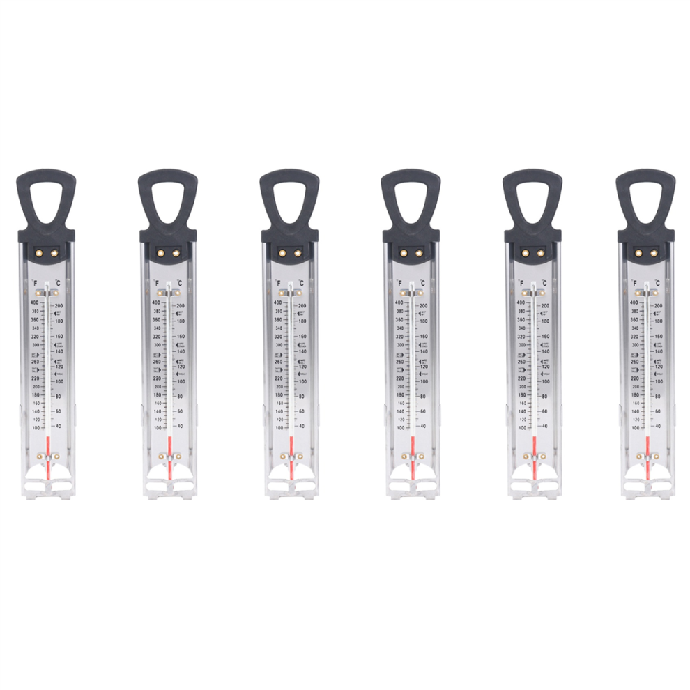 6X Termometro Per Caramelle/Gelatina/Frittura, Acciaio Inossidabile, Con Clip Per Pentola