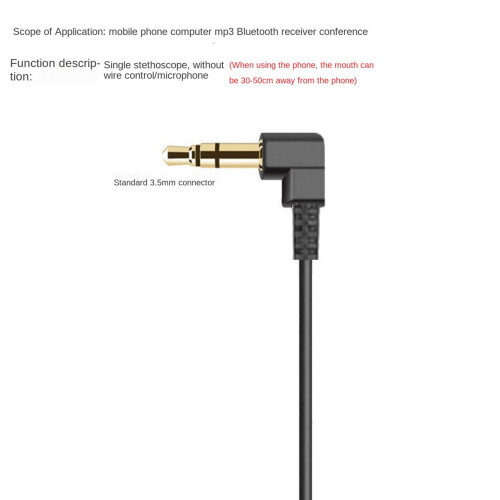 3 Pcs 3.5mm Spring Earphones Single Side Headphones Earbuds Wired Head 2