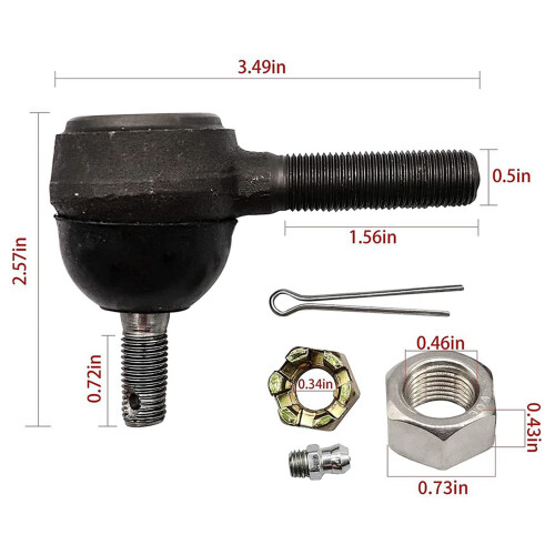 2X Golfkar Stuurstang Eindset voor Club Car G&E 1976-2008 Driver en Pas 2