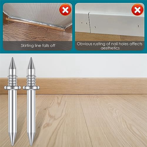 400 Pcs Double-Head Skirting Thread Seamless Nail,Rust-Proof No Trace 2