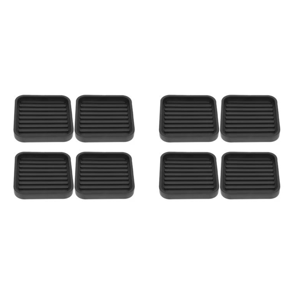 8Pcs Square Rubber Furniture Caster Cups Anti-Sliding Pads Bed Stopper 4854049511586