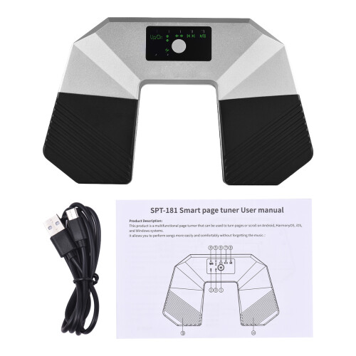 Wireless Page Turner Pedal BT, 7 Modes, 40H, 250mAH, Black 2