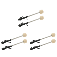 6 stuks 12,5 inch bas-stalen drumstokken, wollen viltstokken met roestvrij staal