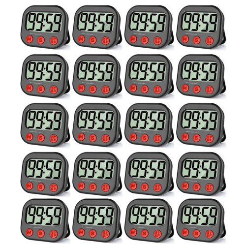 20X Kitchen Timer, Digital Visual Timer Magnetic Clock Stopwatch Count