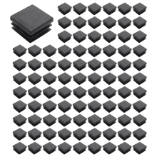 800 tapones de plástico para tubos cuadrados de 20 mm, color negro