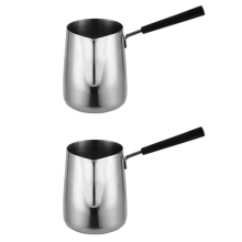 2x Lange Handvat Wax Smeltpot Kaars Zeep Smelt Geurende Metalen Koffie