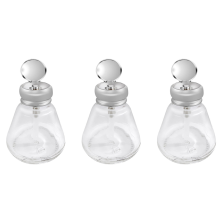 3x lege nagellakpompdispenser van glas met drukknop