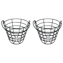 2X Edelstahl Metall Golf Korb Palette Ball Container Container Halter
