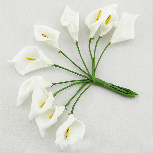 36Pcs Mini Calla Artificial Flower Bouquet Wedding Decoration DIY Wrea 2