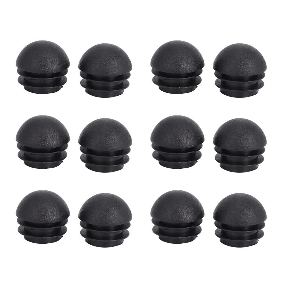 12 Pcs 25Mm Dia Plastic Round Tube Inserts End Blanking Caps Black 4854049520380