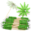 4X Green Coconut Tree Toothpicks Paper Umbrellas Handmade Cocktail Par 3