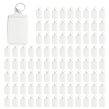 400 stuks foto sleutelhanger rechthoek transparant blanco acryl inzetstuk pictu