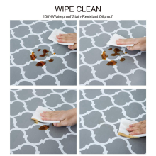 3X Round Tablecloth with Elastic Edge Waterproof Oil Proof PVC Table C