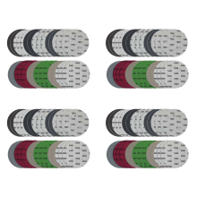 Set di 120 dischi abrasivi da 5 pollici, combinazione a 8 fori con gancio e anello (800/100
