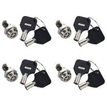 4pcs 12mm Threaded Keyed Quarter Turn Cam Lock for Drawer Box Locker