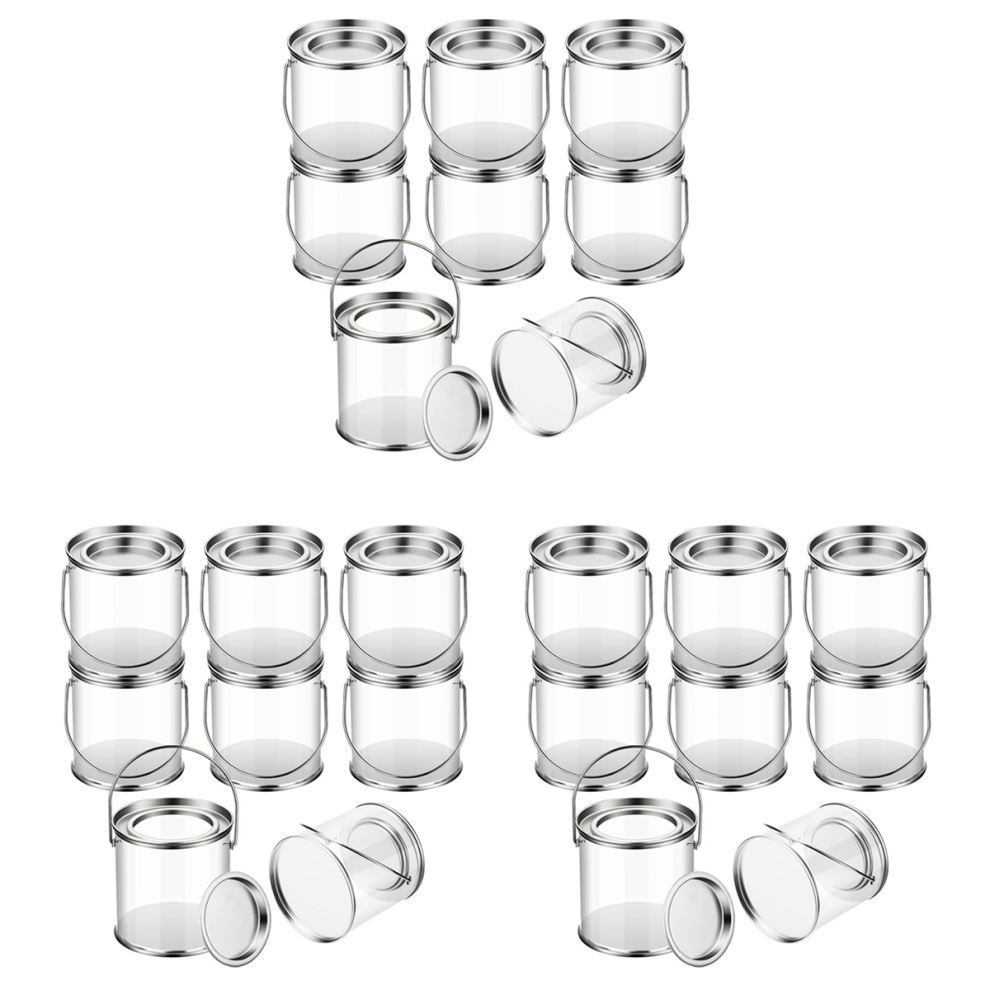 Paint Bucket Clear with Metal Lids and Handle Decorative Plastic Stora-image-OPC-PJDHVDD-NEW