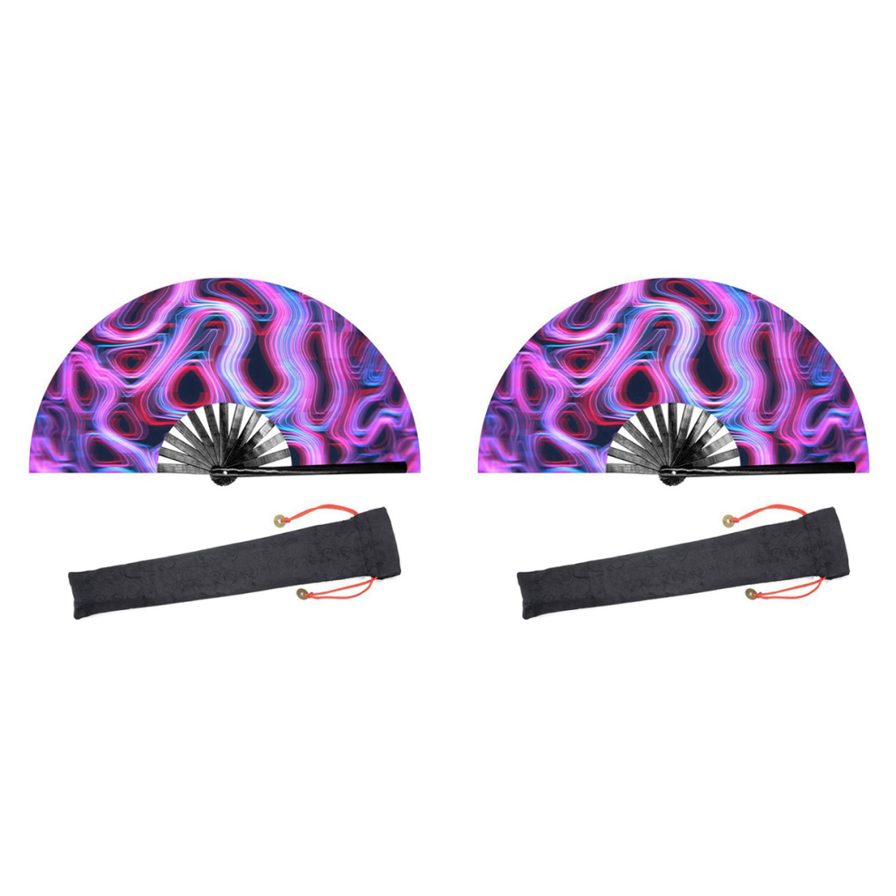 2X Raves Ventaglio Pieghevole A Mano Per Donna/Uomo, Per Prestazioni Elevate, D