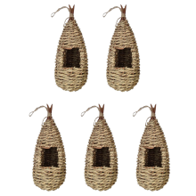 Lot de 5 nichoirs à oiseaux tissés à la main pour l'extérieur
