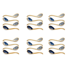 24X Ceramics Soup Spoons Set of Japanese Spoon Long Handle for Pho Ram