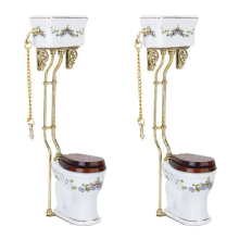 2X Vintage Victorian Style Bathroom Porcelain Toilet Doll House Miniat