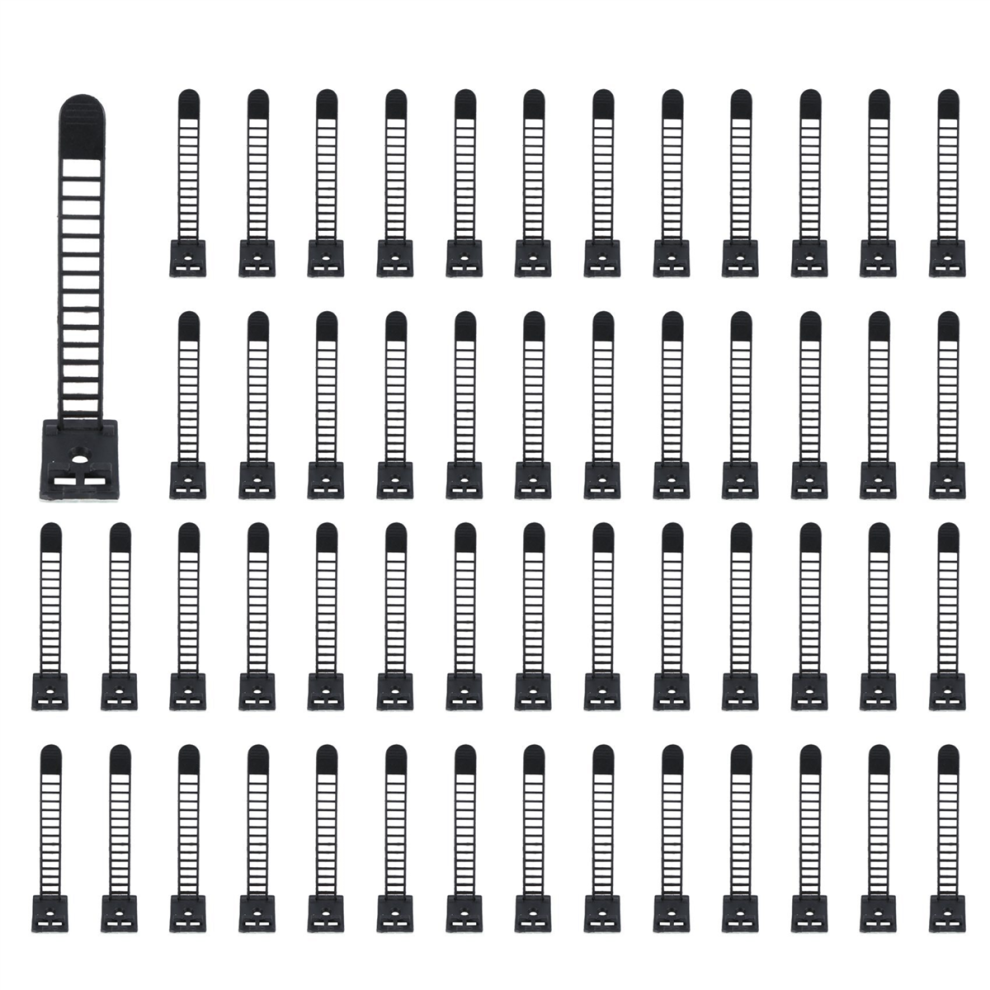 500Pcs 2 Sizes Adjustable Self-Adhesive Nylon Cable Ties Cord Clamp Fo 4854049523558