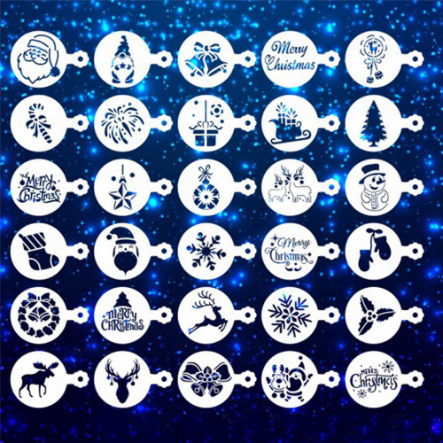 60 Pieces Cookie Stencils Cake Templates Coffee Reusable Painting Sten
