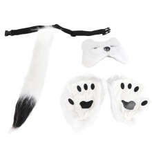 Set di maschera da volpe, guanti e coda in peluche - cosplay fatto a mano