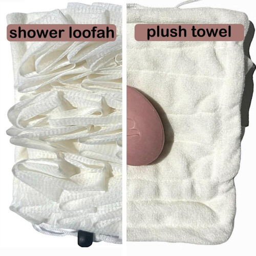 2 pièces, 2 en 1, Éponge-boule de lavage et de douche, serviette de bain 2
