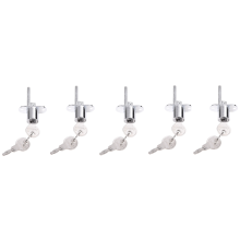 5pcs 19mm Cylinder Head Diameter Silver Tone Metal Drawer Plunger Lock
