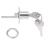5pcs 19mm Cylinder Head Diameter Silver Tone Metal Drawer Plunger Lock 5
