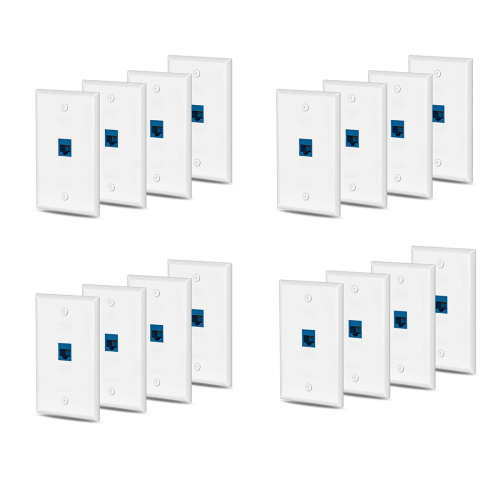 24x Πρίζα τοίχου Cat6 Ethernet 1 θύρας RJ45, θηλυκή σε καλώδιο σύνδεσης