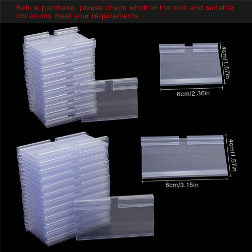 280PC 8X4.2cm Clear Plastic Label Holders for Wire Shelf Retail Price 2