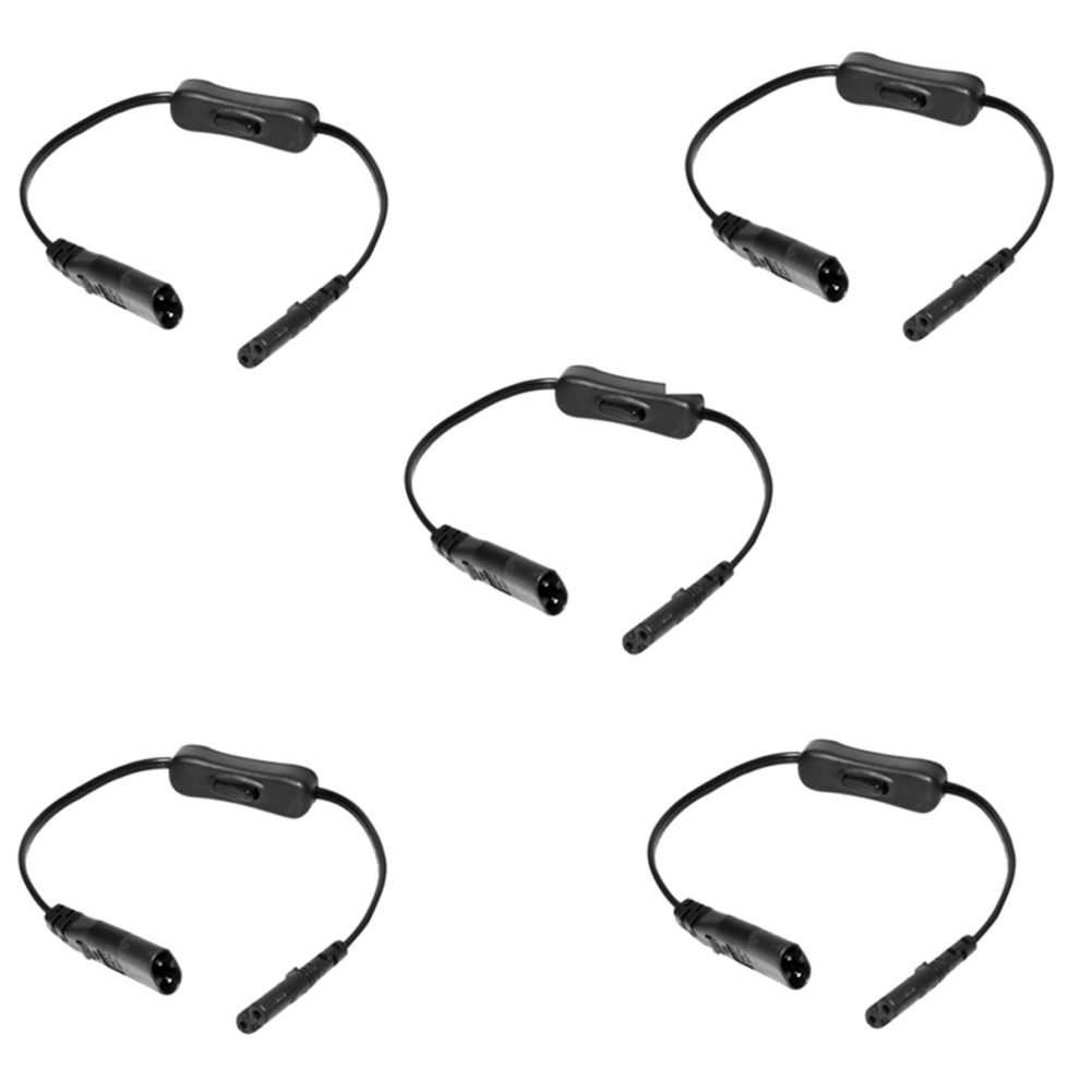5X Power Extension Cord, Iec320 C7 To C8 Adapter Cord With Switch Cont 4854049525507