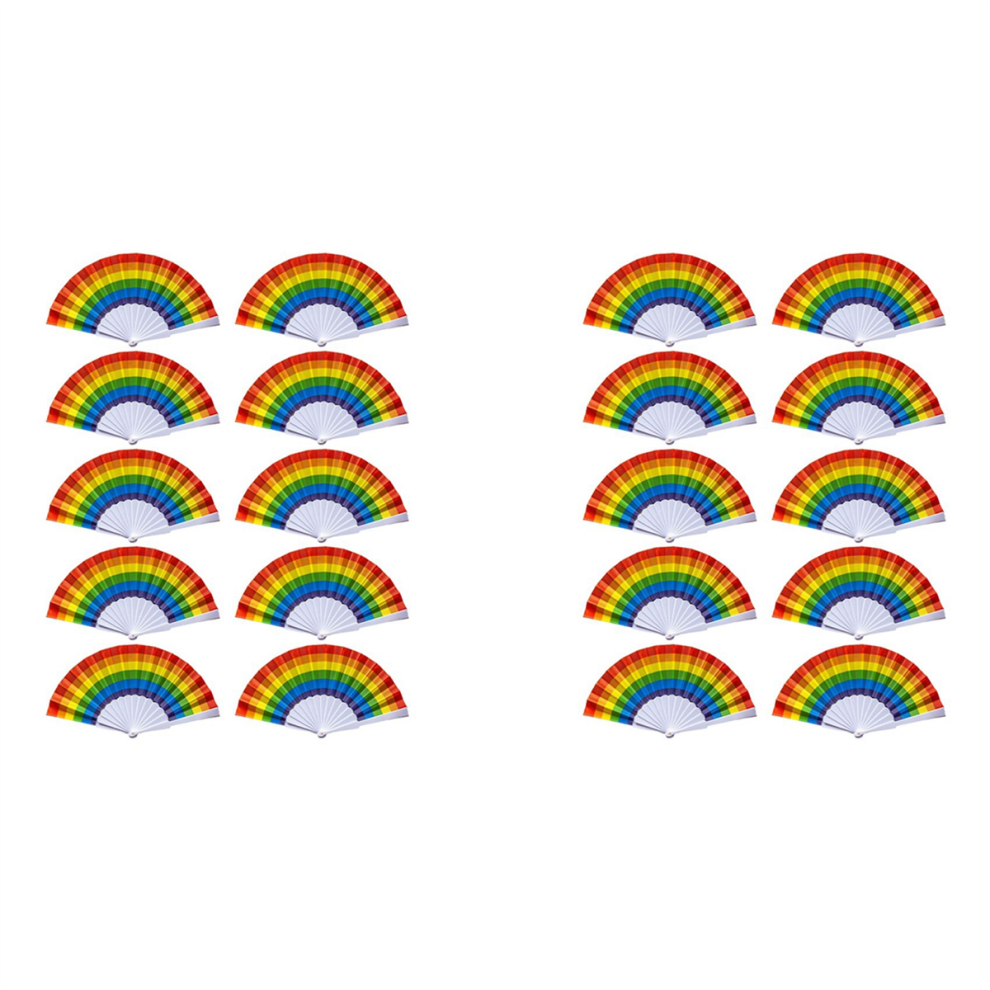 2X Ventaglio Arcobaleno Pride Ventagli Pieghevoli Da Mano Gay Accessori Decorazioni