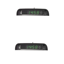 2X Relojes de Coche con Termómetro de Pantalla Nocturna Adhesivo Interno Automático